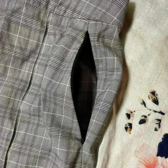 Elie Tahari Leena Straight Leg Pant‎ Black/White Plaid Women's Size 8 - Picture 6 of 9